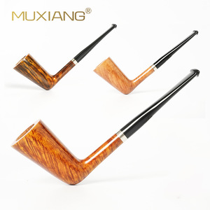 MUXIANG Briarwood Smoking Pipe Bent Type 3mm Vulcanized Rubber Mouthpiece Handmade Tobacco Pipe - Product Image 1