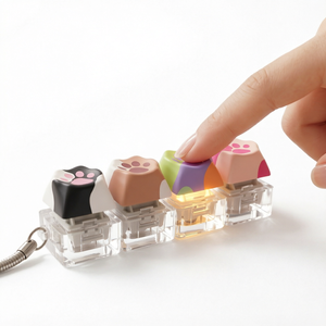 Renkli Sevimli Kedi Pençesi Tuş Takımları Anahtarlık Kolye Parmak Ucu Basma Dekompresyon Aracı Doğum Günü Hediyesi için Özel Tasarım - Product Image 1