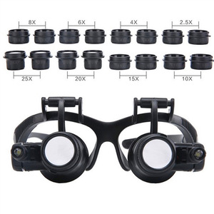 SKYWAY Multifunctional <strong>Watch</strong> <strong>Repair</strong> 2.5X 4X 6X 8X 10X 15X 20X 25X Eye Lens Led Light Headband <strong>Magnifying</strong> Eye Glasses - Product Image 5