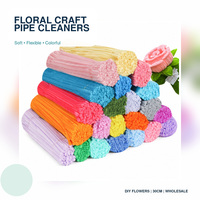Pembersih Pipa Kerajinan Bunga 30cm, Batang Chenille, Kawat Bulu, Perlengkapan Kerajinan DIY, Pembuatan Buket Bunga Handmade, Perlengkapan Kerajinan Grosir