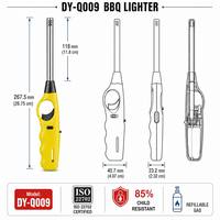 Briquet à gaz butane personnalisable par le fabricant, briquet de cuisine long, coupe-vent, de bonne qualité, pour barbecue extérieur