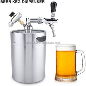 Mini fût de bière en acier inoxydable 2L 3.6L 4L 5L 10L avec robinet distributeur de bière et régulateur de CO2 - Product Image 6