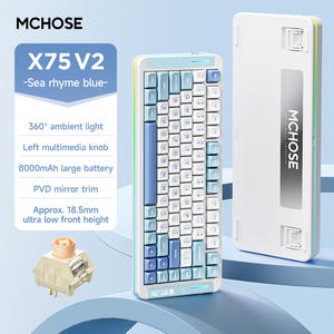 MCHOSE X75 Wireless Gasket Mount Mechanical <b>Keyboard</b> Tri-mode Hot-Swappable Gaming Mechanical <b>Keyboard</b> - Product Image 2