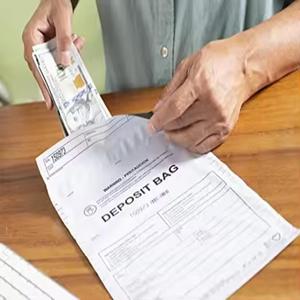 ATM 100,000偽造防止シーリングバッグ銀行キャッシュバッグ不透明な銀行預金バッグを供給 - Product Image 4