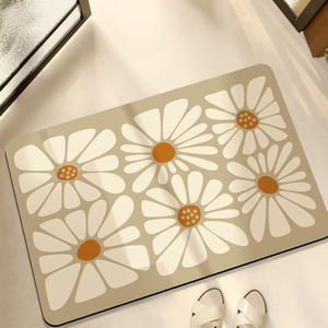 Alfombra de baño con diseño floral, rectangular, absorbente, antideslizante, para uso doméstico - Product Image 4