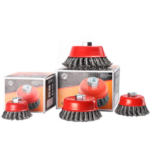 Spazzola Metallica Intrecciata PMS 100MM M14, Utensile Industriale in Acciaio per Pulizia Metalli - Product Image 2