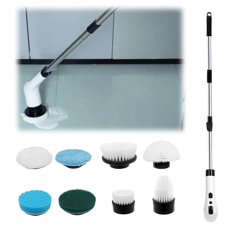 Electric portable cordless Window Bathroom Kitchen Toilet spin scrubber Multifunctional 9 in 1 Household Rotating Cleaning Brush