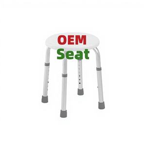 Silla de Baño de Aluminio para Suministros Médicos, con Brazos y Respaldo, Asiento Rígido de PVC Blanco Ligero, Capacidad de 100 kg, Plegable y Desmontable, 8 Niveles - Product Image 1