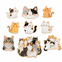 Niedliche Katzen-Emaille-Pins, personalisierte Kätzchen-Metall-Reversnadeln, Tier-Souvenir-Abzeichen, Kawaii-Broschen-Set, Cartoon-Kätzchen-Hartemaille