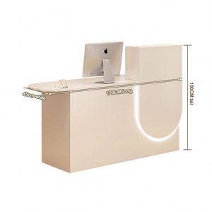 Mostrador de Caja Moderno de Madera para Comercio Minorista, Escritorio de Cajero, Mostradores de Pago Rosados para Tiendas, Escritorios de Recepción <span class=keywords><strong>en</strong></span> Venta - Product Image 5