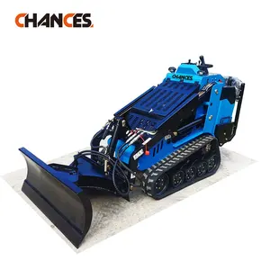 Dieseled mini skid steer loader tracked mini loader with Kubota Perkins engine power attachments in different color on promotion