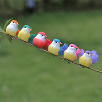 Oiseau en plumes artificielles, mousse colorée, fait main, décoration de Noël pour jardin et maison, artisanat