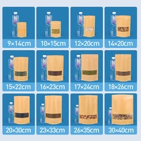 Sac en papier kraft imprimé givré avec pochette debout éco-biodégradable 100% sacs d'emballage alimentaire zip-lock en matériau PET kraft
