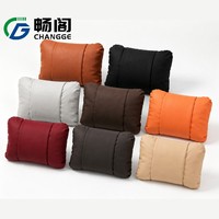 Almohada de Soporte Cervical Ergonómica Premium para Auto, Cojín Lumbar para Auto de Cuero PU, Almohada para Asiento de Auto para Conducir