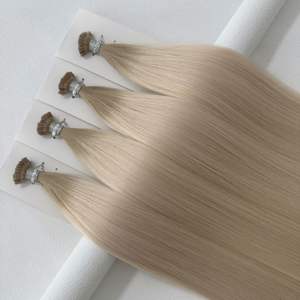 Extensions de cheveux vierges chinois Yamei à pointe plate, trame simple, fixation par fusion - Product Image 1