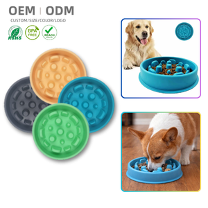 कस्टम स्टाइलिश नए डिजाइन थोक कुत्ते बिल्ली छोटे जानवर धीमी फीडर बीपा मुक्त वाटरप्रूफ सिलिकॉन गोल पेट कटोरे - Product Image 1