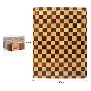 Planche à découper en bois massif de sapele, style artistique écologique, design en damier, vente en gros, très demandée, pour usage domestique - Product Image 4