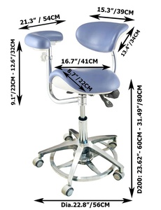Fauteuil dentaire XZS1265 avec accoudoir pivotant, capacité 500 kg, réglage de la hauteur sur 3 niveaux, vérin à gaz BIFMA pour clinique et chirurgie - Product Image 6