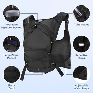 Sac à dos d'hydratation léger pour la course à pied, sac <span class=keywords><strong>de</strong></span> poitrine avec poche à eau, sac à dos <span class=keywords><strong>de</strong></span> jour pour la randonnée, la course à pied, le cyclisme, les courses, le marathon - Product Image 3