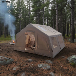 Pompa ad aria manuale per tenda da campeggio gonfiabile, portatile, <span class=keywords><strong>facile</strong></span> da montare, impermeabile, antivento, 3-4 stagioni, in tessuto Oxford, con finestra a rete e finestra per la canna fumaria, due porte - Product Image 1