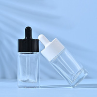 Flacon compte-gouttes noir en verre en forme de D de 30 ml pour sérum pour les yeux, lotion, flacon pompe, flacon vaporisateur de parfum