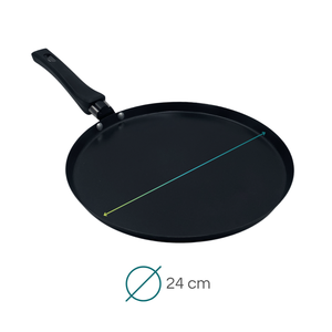 Non-Stick Enameled Steel Crepe <b>Pan</b> 24 Cm With Splitter And Ergonomic Handle - Product Image 2