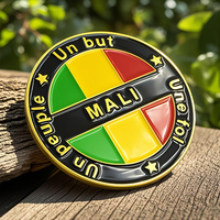 Broche Ronde Personnalisée du Mali en Métal Émaillé, Style Traditionnel, Fournisseur en Gros, Épingles Drapeaux de Tous les Pays du Monde