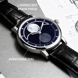 Reloj Mecánico de Lujo con Dije de Acero Inoxidable, Logotipo de Marca Personalizado, Aventurina Luminosa, Automático - Product Image 2