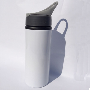 Bán Buôn Tùy Chỉnh 600Ml Nhôm Trắng Thăng Hoa Trống Chai Nước Với Rơm Nắp - Product Image 1