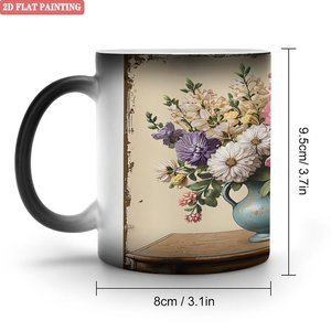 Mug en céramique 11oz noir givré, impression photo sensible à la chaleur, tasse cadeau - Product Image 1