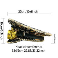 Chapeau de Capitaine Steampunk à Paillettes à Carreaux, Vente en Gros, 3 MOQ, Idéal pour le Festival Burning Man, la Plage et les Fêtes Décontractées en Extérieur