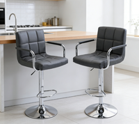 Tabouret de bar pivotant en cuir PU, réglable en hauteur, moderne, pour cuisine, restaurant, maison - Vente en gros