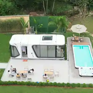 Eco Prefab Outdoor Capsule House 2 Bedroom Commercial Home Space Airship Pod For Sale