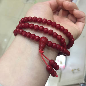 YL Red Glazed Coral <span class=keywords><strong>Prayer</strong></span> <span class=keywords><strong>Beads</strong></span> 108 <span class=keywords><strong>Beads</strong></span> Black Coral <span class=keywords><strong>Beads</strong></span> para hombres - Product Image 3