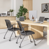 Vente en gros de chaise empilable pliable pivotante en maille chaise de salle de conférence pour étudiants chaise de salle de formation avec bloc-notes