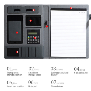 Custom Logo Leather Portfolio Document Bag <strong>Folder</strong> <strong>File</strong> Organizer Certificate <strong>Holder</strong> Filing Product <strong>Box</strong> for Office Business - Product Image 3