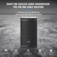 Columna de Sonido Activa Dante POE de 4 ohmios y 2*3 Pulgadas, 90w, Montaje en Pared, con Software OEM, DSP Profesional