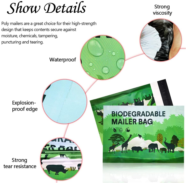 Fiber Biodégradable Compostable Port Cartables En Plastique Enveloppes Courrier D'expédition Poly Mailer Sacs Postaux
