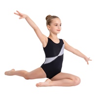 Leotard Senam Tari untuk Balita Perempuan - Campuran Spandex/Poliester Tanpa Lengan dengan Pinggang Elastis untuk Latihan