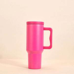 Double Wall <b>Car</b> H4.0 Handle Travel Tumbler 40oz <b>Mug</b> Lid Straw Anti-Slip OEM Custom Brand ODM - Product Image 6