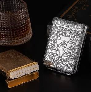 Sang Trọng Tái Sử Dụng Vuông 16 Gói Thuốc Lá Hộp Kim Loại Cầm Tay Đồng Thuốc Lá Hộp Người Đàn Ông Của Thuốc Lá Hộp - Product Image 2