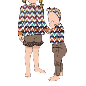 Automne extérieur porter un chemisier chaud et un pantalon ensemble automne Style soeur-frère confortable famille-ensemble de vêtements - Product Image 2