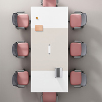Table de réunion modulaire moderne, table de conférence multi-tailles, bureau de discussion pour entreprise, espace de travail de bureau