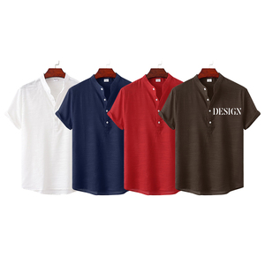 Trống Mens Thời Trang Nửa Polo T Áo Sơ Mi Tùy Chỉnh Phun In Ấn Giản Dị Áo Phông Với Logo Biểu Tượng Tùy Chỉnh In In Mô Hình Dệt Kim - Product Image 3