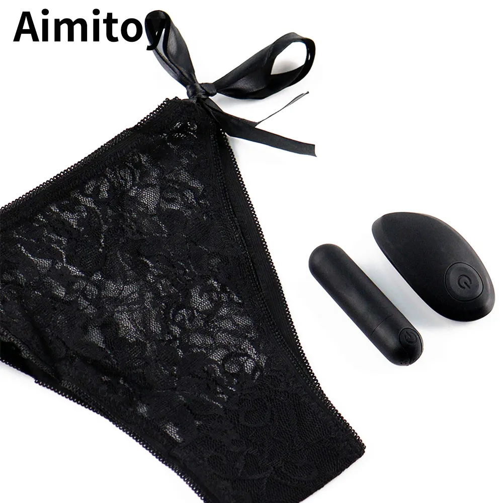 Aimitoy Women Wearable Wireless Vibrating Panties Vagina G-spot Stimulation Panty Vibrator Bullet With Remote Control Sex Toy