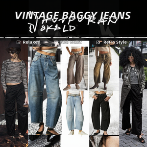 Jeans Anchos de Cintura Media Estilo Y2K Vintage de Alta Calidad para Mujer, Pantalones Casuales de Estilo Boyfriend para Streetwear - Product Image 2