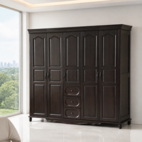 Ensemble complet de mobilier de chambre d'hôtel en bois massif européen écologique Elande, style moderne, avec lit king-size, armoire et coiffeuse – Vente en gros