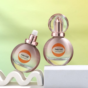 Flacon de fond de teint en verre dégradé rond unique de 30 ml, pompe à lotion or rose, emballage de sérum de luxe - Product Image 2