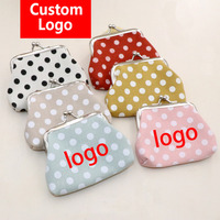 Dompet koin anak-anak bergaya kreatif dengan motif bintik, terbuat dari kanvas, untuk menyimpan barang-barang kecil, souvenir perjalanan, dan dapat dicetak LOGO.