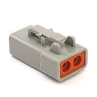 Conector Automático Atenuable de 2 Pines DTP06-2S Gris, Impermeable, PA66/PBT, Enchufes Macho y Hembra para Fuente de Alimentación y Arnés de Terminales